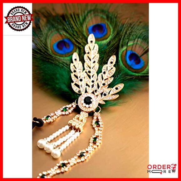 Flapper Feather Headband with Rhinestones and Pearls for Gatsby Party